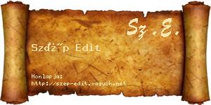 Szép Edit névjegykártya